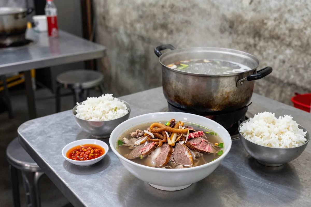 Sia Kao Lao Nuea Rai Tiam Tan (Sia Beef Soup)